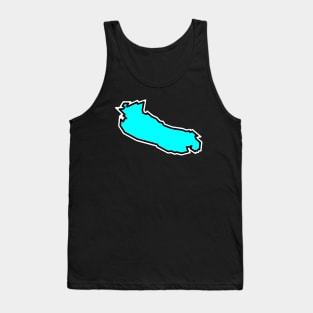 Gabriola Island in a Cool Turquoise Blue Colour - Simple Silhouette - Gabriola Island Tank Top